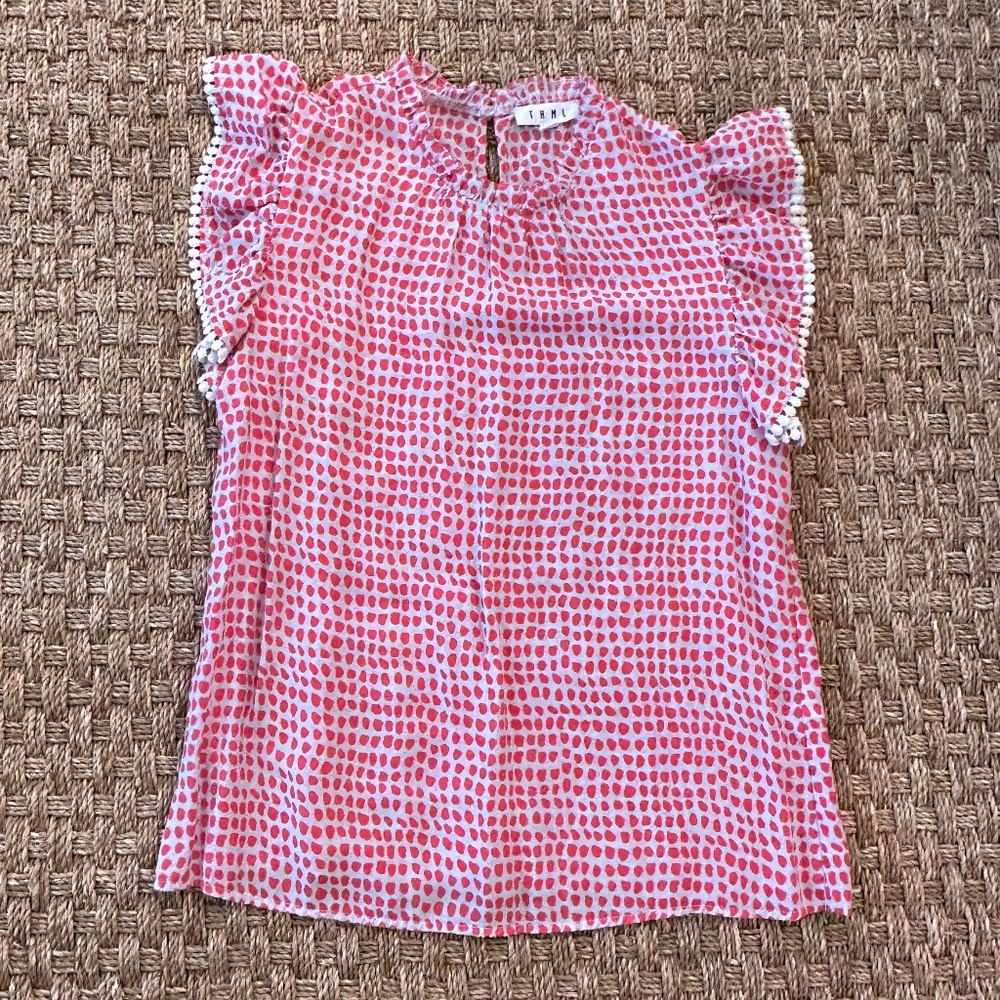 THML Flutter Sleeve Paint Dot Shirt